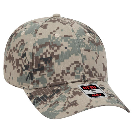 OTTO CAP Camouflage 6 Panel Low Profile Baseball Cap OTTO 78 - 353 Kha/Brn/Blk OSFM - Adult Hats
