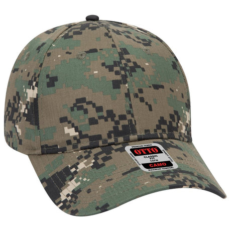 OTTO CAP Camouflage 6 Panel Low Profile Baseball Cap OTTO 78 - 353 Olv.Grn/Blk/Dk.Grn OSFM - Adult Hats