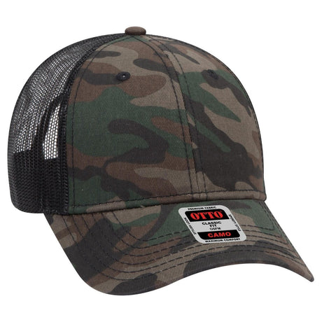 OTTO CAP Camouflage 6 Panel Low Profile Mesh Back Trucker Hat OTTO 105 - 1247 Camo/BlackMesh OSFM - Adult Hats