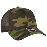 OTTO CAP Camouflage 6 Panel Low Profile Mesh Back Trucker Hat OTTO 105 - 1247 Dk.Grn/Brn/Dk.Brn OSFM - Adult Hats