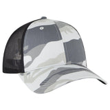 OTTO CAP Camouflage 6 Panel Low Profile Mesh Back Trucker Hat OTTO 105 - 1247 St.Gry/Gry/Blk OSFM - Adult Hats