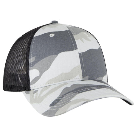 OTTO CAP Camouflage 6 Panel Low Profile Mesh Back Trucker Hat OTTO 105 - 1247 St.Gry/Gry/Blk OSFM - Adult Hats