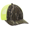 OTTO CAP Mossy Oak Camouflage 6 Panel Low Profile Mesh Back Trucker Hat OTTO 171 - 1293 Bottomland/N.Ylw OSFM - Adult Hats