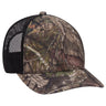 OTTO CAP Mossy Oak Camouflage 6 Panel Low Profile Mesh Back Trucker Hat OTTO 171 - 1293 Break Up Country/Blk OSFM - Adult Hats