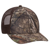 OTTO CAP Mossy Oak Camouflage 6 Panel Low Profile Mesh Back Trucker Hat OTTO 171 - 1293 Break Up Country/Dk. Brn OSFM - Adult Hats