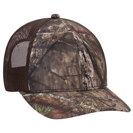OTTO CAP Mossy Oak Camouflage 6 Panel Low Profile Mesh Back Trucker Hat OTTO 171 - 1293 Break Up Country/Dk. Brn OSFM - Adult Hats