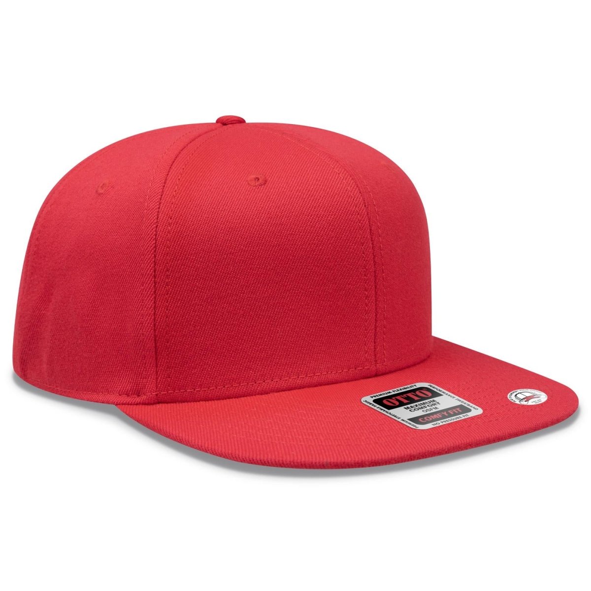 OTTO CAP "OTTO COMFY FIT" 6 Panel Pro Style Snapback Hat OTTO 125 - 1323 Red OSFM - Adult Hats