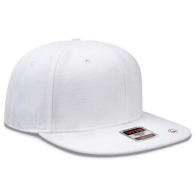 OTTO CAP "OTTO COMFY FIT" 6 Panel Pro Style Snapback Hat OTTO 125 - 1323 White OSFM - Adult Hats