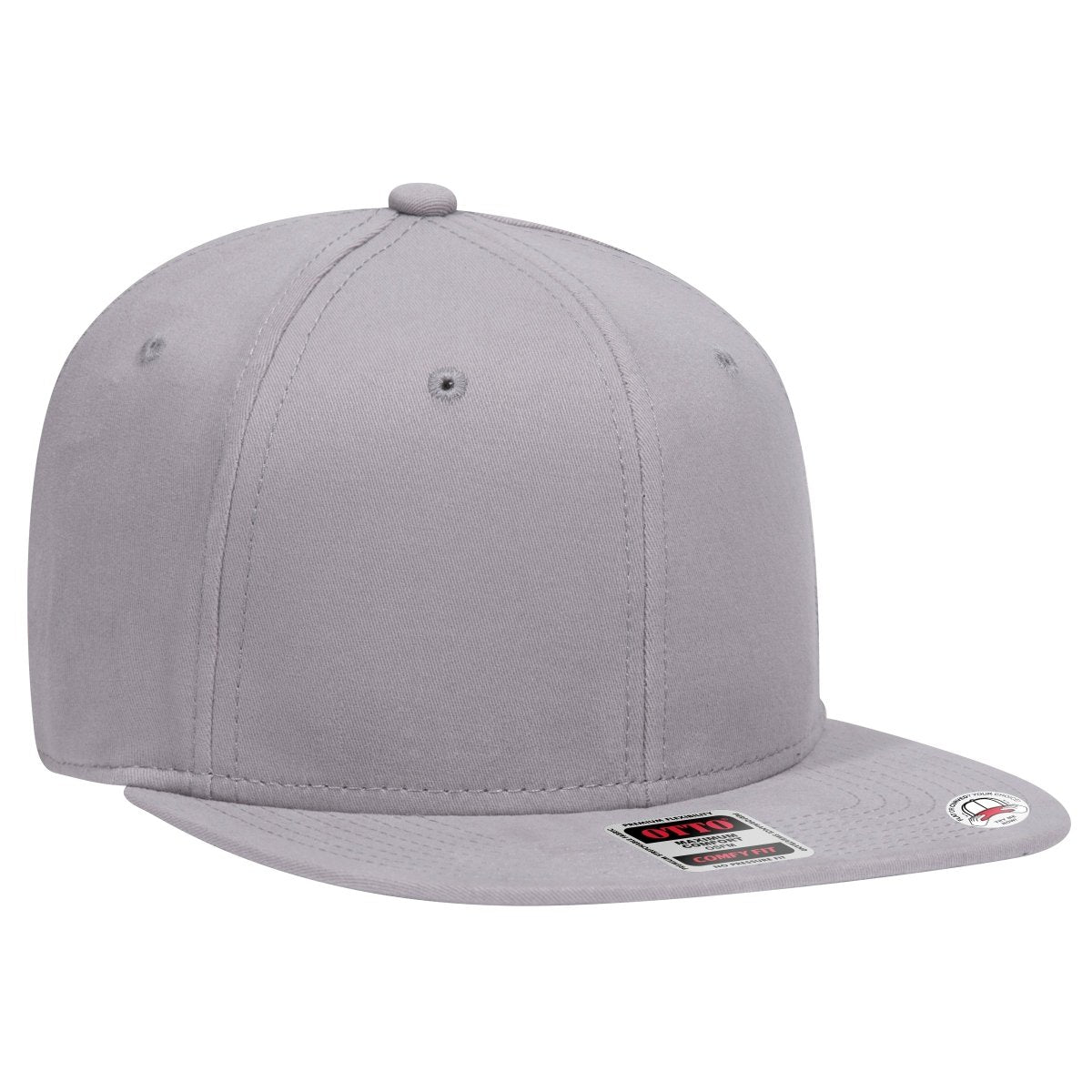OTTO CAP "OTTO COMFY FIT" 6 Panel Pro Style Snapback Hat OTTO 148 - 1228 Gray OSFM - Adult Hats