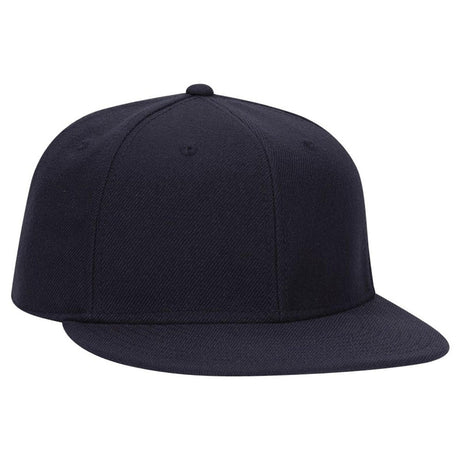 OTTO CAP "OTTO FIT" 6 Panel Mid Profile Flat Visor Baseball Cap OTTO 123 - 969 Navy 7 Visors