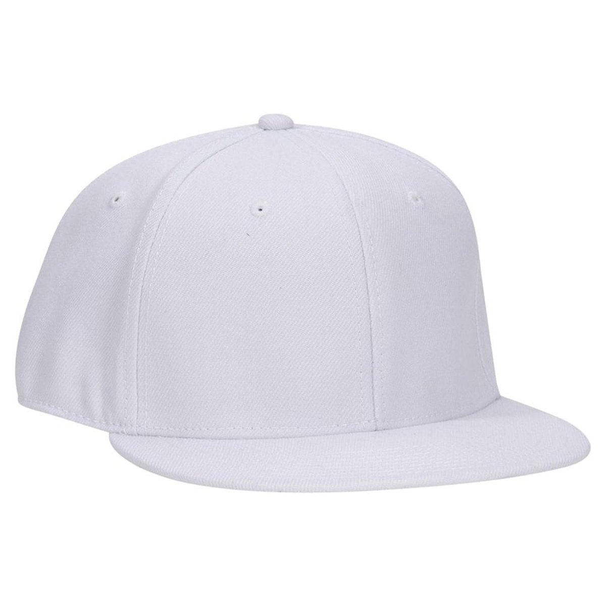 OTTO CAP "OTTO FIT" 6 Panel Mid Profile Flat Visor Baseball Cap OTTO 123 - 969 White 7 Visors