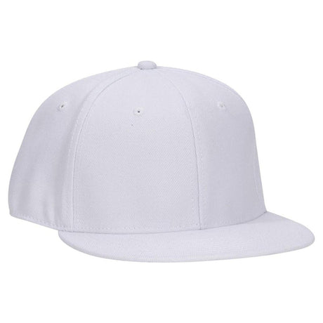 OTTO CAP "OTTO FIT" 6 Panel Mid Profile Flat Visor Baseball Cap OTTO 123 - 969 White 7 Visors