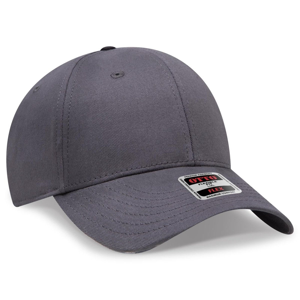 OTTO CAP "OTTO FLEX" Fitted 6 Panel Low Profile Baseball Cap OTTO 11 - 1167 Char. Gray S/M Hats