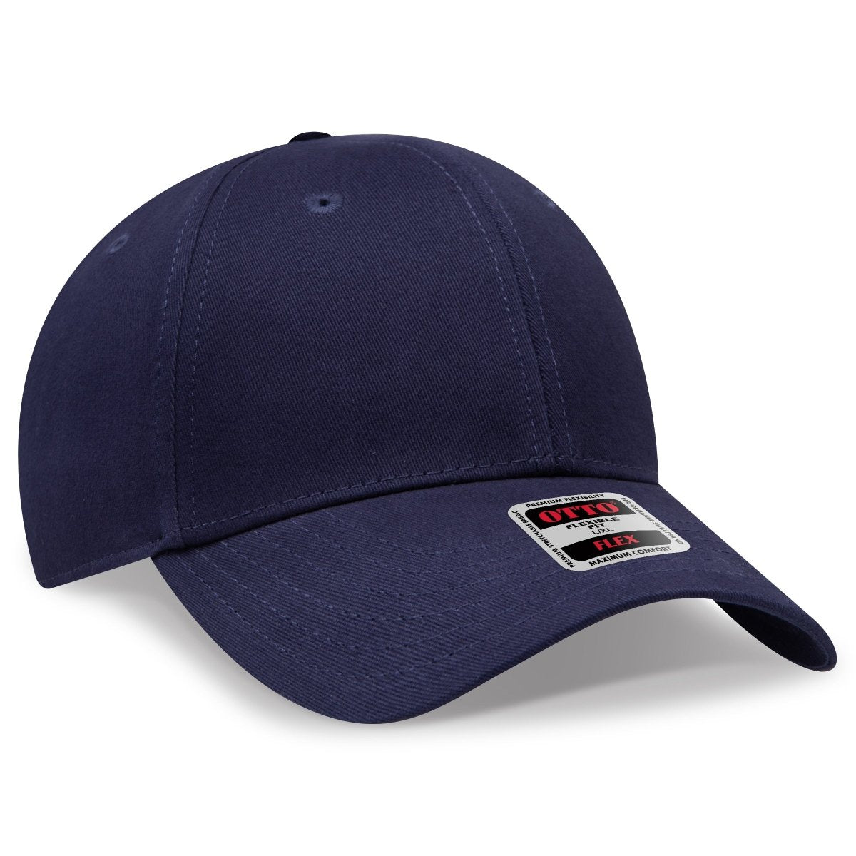 OTTO CAP "OTTO FLEX" Fitted 6 Panel Low Profile Baseball Cap OTTO 11 - 1167 Navy L/XL Hats