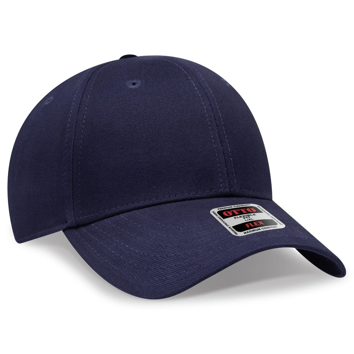 OTTO CAP "OTTO FLEX" Fitted 6 Panel Low Profile Baseball Cap OTTO 11 - 1167 Navy S/M Hats
