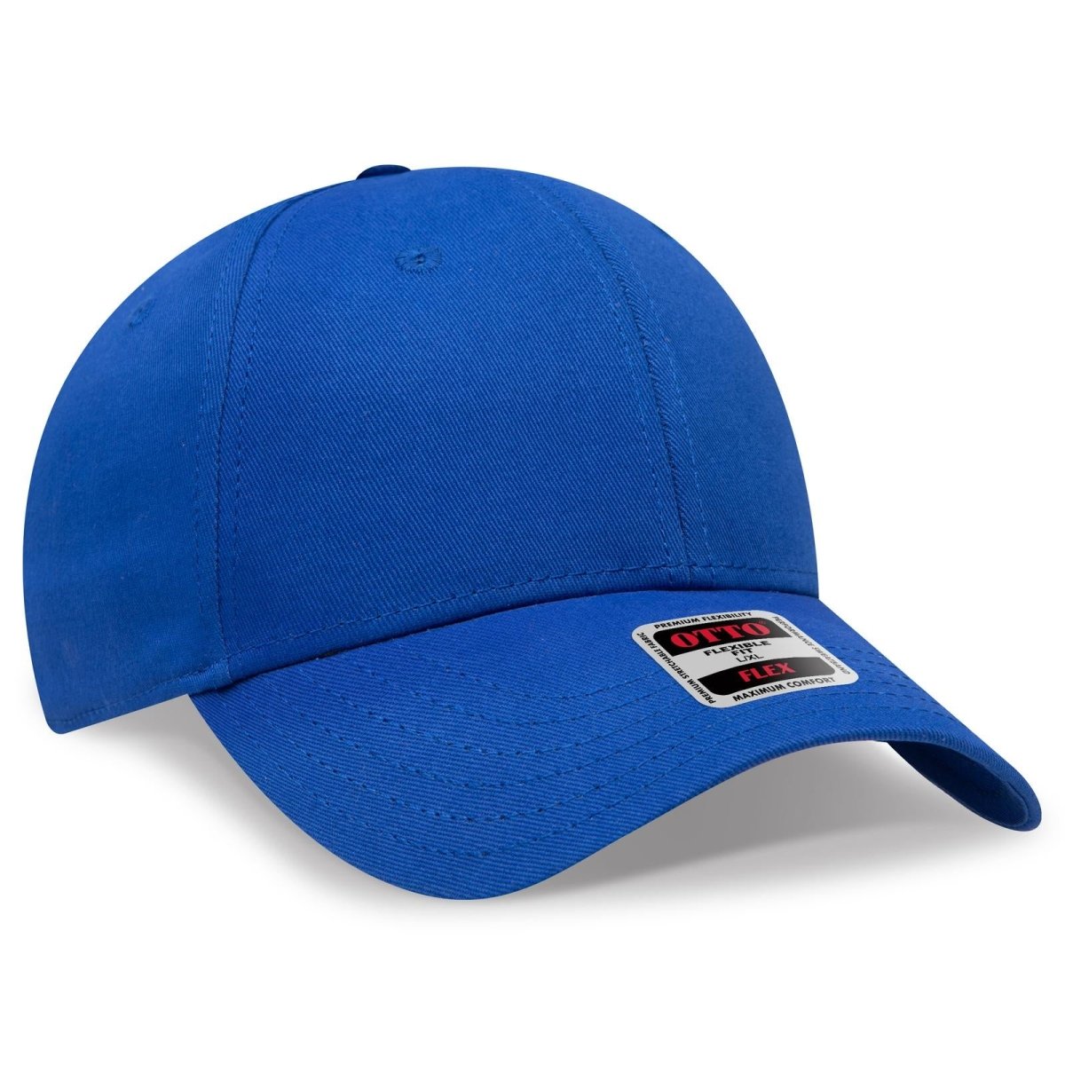 OTTO CAP "OTTO FLEX" Fitted 6 Panel Low Profile Baseball Cap OTTO 11 - 1167 Royal S/M Hats