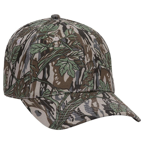 OTTO CAP "OTTO FLEX" Fitted Camouflage 6 Panel Low Profile Baseball Cap OTTO 77 - 379 Gry/Dk.Grn S/M Hats