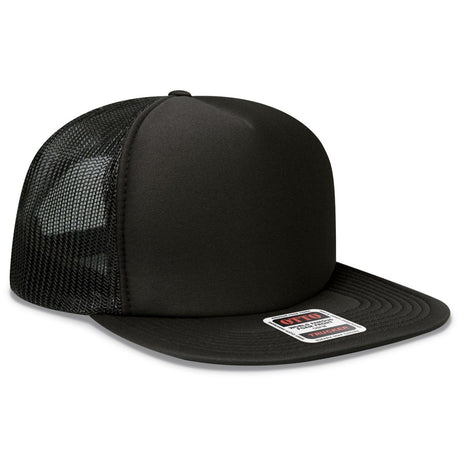 OTTO CAP "OTTO SNAP" 5 Panel High Crown Mesh Back Trucker Snapback Hat OTTO 132 - 1037 Black OSFM - Adult Hats