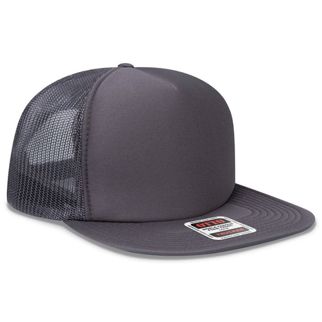 OTTO CAP "OTTO SNAP" 5 Panel High Crown Mesh Back Trucker Snapback Hat OTTO 132 - 1037 Char. Gray OSFM - Adult Hats