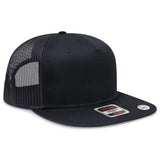 OTTO CAP "OTTO SNAP" 5 Panel Pro Style Mesh Back Trucker Snapback Hat OTTO 154 - 1124 Black OSFM - Adult Hats