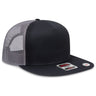 OTTO CAP "OTTO SNAP" 5 Panel Pro Style Mesh Back Trucker Snapback Hat OTTO 154 - 1124 Blk/Blk/Ch.Gry OSFM - Adult Hats