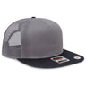 OTTO CAP "OTTO SNAP" 5 Panel Pro Style Mesh Back Trucker Snapback Hat OTTO 154 - 1124 Blk/Ch.Gry/Ch.Gry OSFM - Adult Hats