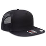 OTTO CAP "OTTO SNAP" 5 Panel Pro Style Mesh Back Trucker Snapback Hat OTTO 154 - 1174 Black OSFM - Adult Hats