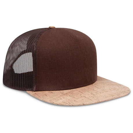 OTTO CAP "OTTO SNAP" 5 Panel Pro Style Mesh Back Trucker Snapback Hat OTTO 154 - 1174 Cork/Brn OSFM - Adult Hats