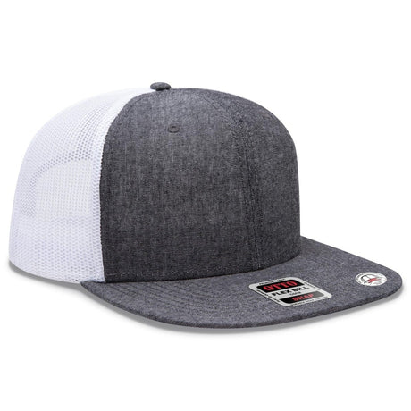 OTTO CAP "OTTO SNAP" 6 Panel Pro Style Mesh Back Trucker Snapback Hat OTTO 141 - 1070 Blk/Wht OSFM - Adult Hats