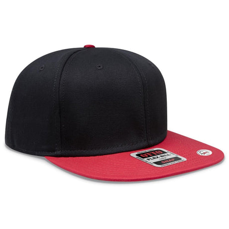 OTTO CAP “OTTO SNAP” 6 Panel Pro Style Snapback Hat OTTO 125 - 1038 Red/Blk/Blk OSFM - Adult Hats