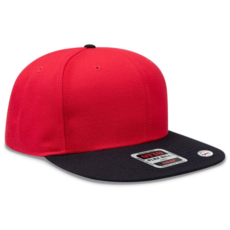 OTTO CAP "OTTO SNAP" 6 Panel Pro Style Snapback Hat OTTO 125 - 978 Blk/Red/Red OSFM - Adult Hats