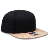 OTTO CAP "OTTO SNAP" 6 Panel Pro Style Snapback Hat OTTO 125 - 978 Cork/Blk OSFM - Adult Hats