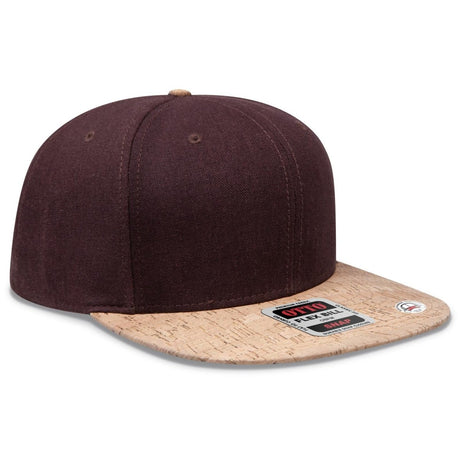 OTTO CAP "OTTO SNAP" 6 Panel Pro Style Snapback Hat OTTO 125 - 978 Cork/Dk.Brn OSFM - Adult Hats