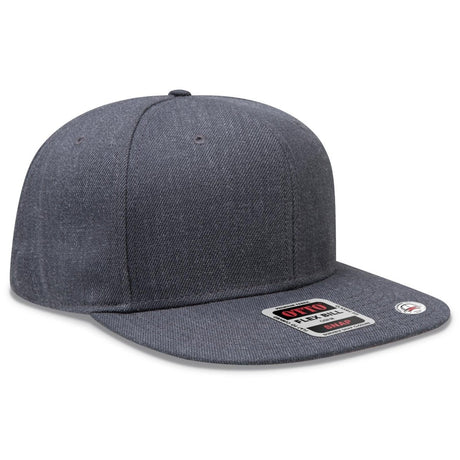 OTTO CAP "OTTO SNAP" 6 Panel Pro Style Snapback Hat OTTO 125 - 978 Heath. Black OSFM - Adult Hats