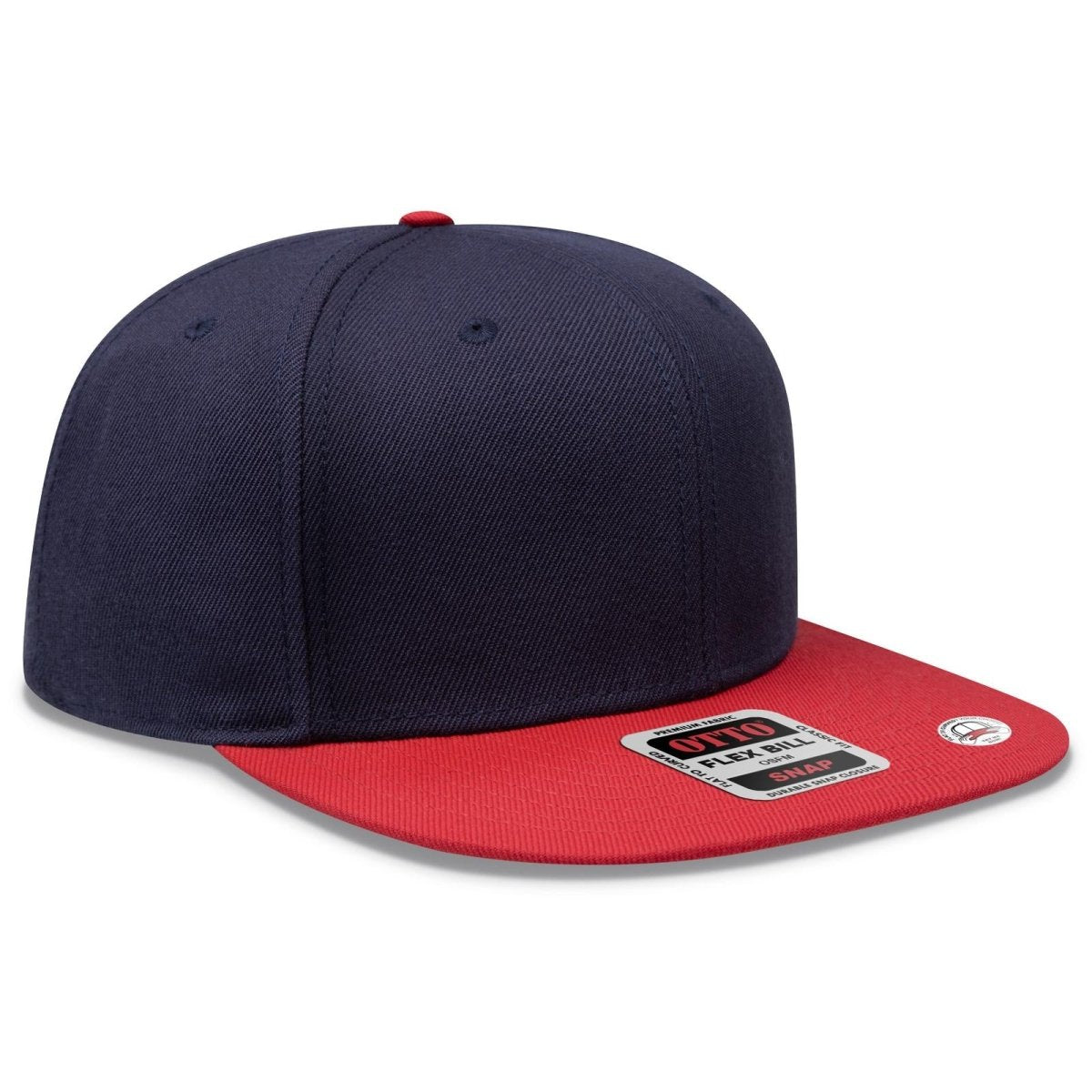 OTTO CAP "OTTO SNAP" 6 Panel Pro Style Snapback Hat OTTO 125 - 978 Red/Nvy/Nvy OSFM - Adult Hats