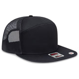 OTTO CAP "OTTO SNAP" 7 Panel Pro Style Mesh Back Trucker Snapback Hat OTTO 172 - 1298 Black OSFM - Adult Hats