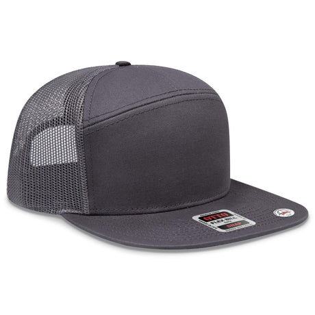 OTTO CAP "OTTO SNAP" 7 Panel Pro Style Mesh Back Trucker Snapback Hat OTTO 172 - 1298 Char. Gray OSFM - Adult Hats