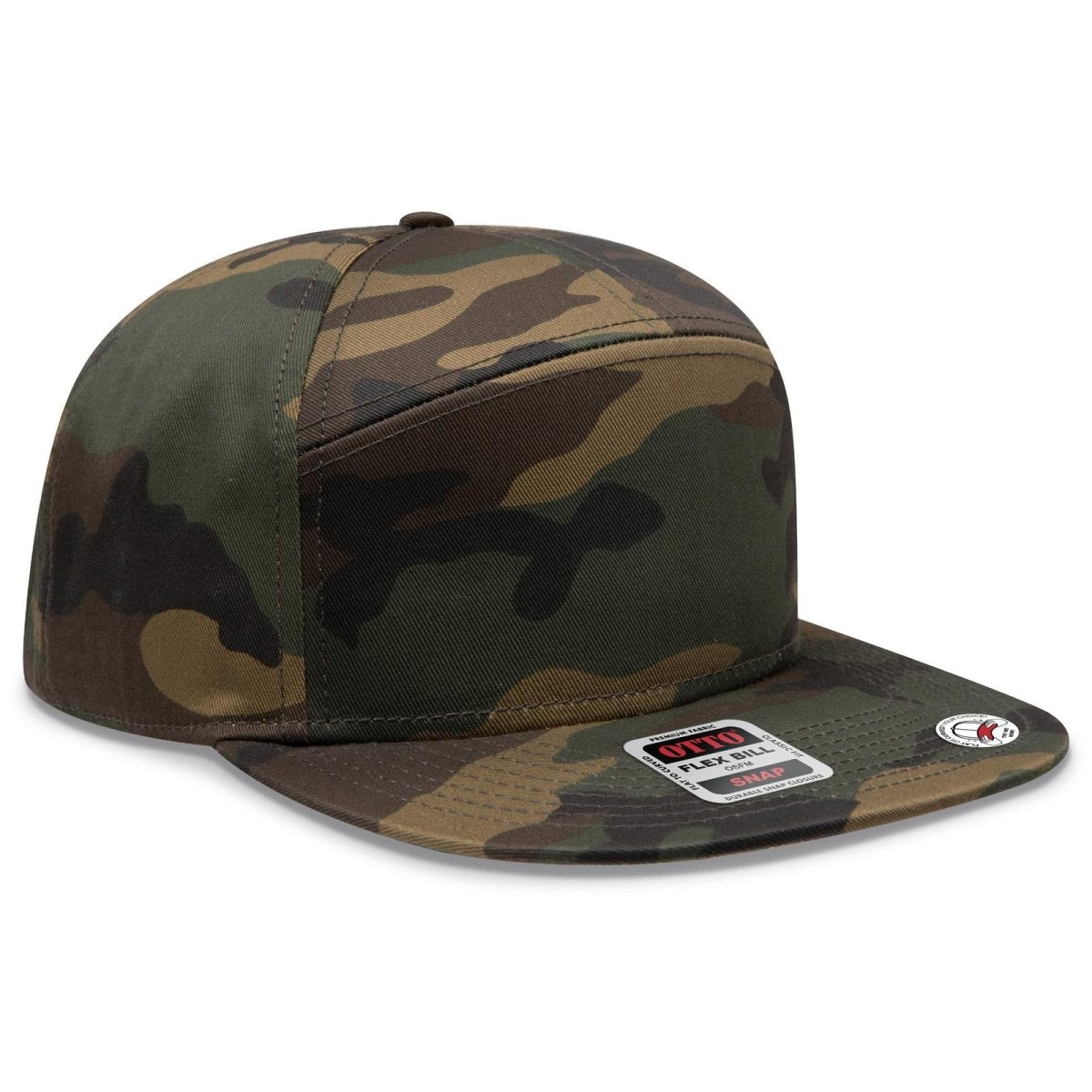 OTTO CAP "OTTO SNAP" 7 Panel Pro Style Snapback Hat OTTO 177 - 1331 Dk.Grn/Brn OSFM - Adult Hats