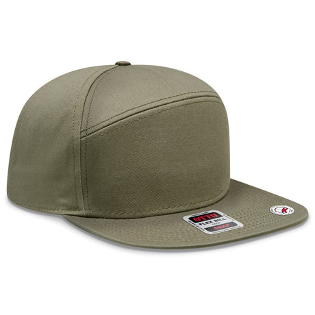OTTO CAP "OTTO SNAP" 7 Panel Pro Style Snapback Hat OTTO 177 - 1331 Ol. Green OSFM - Adult Hats
