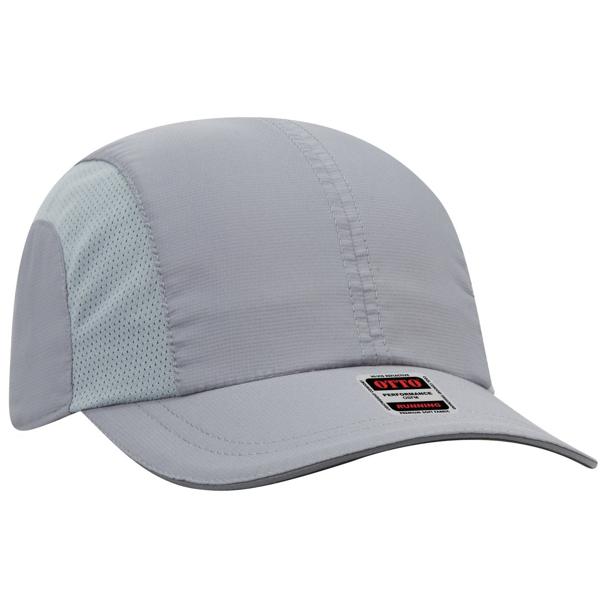 OTTO CAP Reflective 6 Panel Running Cap OTTO 133 - 1240 Gray OSFM - Adult Hats