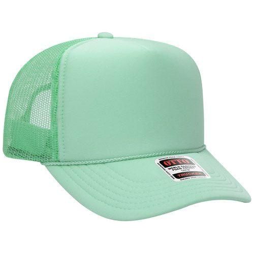 OTTO CAP YOUTH 5 Panel High Crown Mesh Back Foam Trucker Hat 39 - 165 YOUTH Charcoal Caps