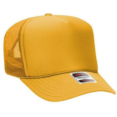 OTTO CAP YOUTH 5 Panel High Crown Mesh Back Foam Trucker Hat 39 - 165 YOUTH Gold Caps