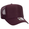 OTTO CAP YOUTH 5 Panel High Crown Mesh Back Foam Trucker Hat 39 - 165 YOUTH Maroon Caps