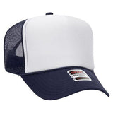 OTTO CAP YOUTH 5 Panel High Crown Mesh Back Foam Trucker Hat 39 - 165 YOUTH Navy / White / Navy Caps