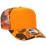 OTTO CAP YOUTH 5 Panel High Crown Mesh Back Foam Trucker Hat 39 - 165 YOUTH Orange Caps