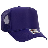 OTTO CAP YOUTH 5 Panel High Crown Mesh Back Foam Trucker Hat 39 - 165 YOUTH Purple Caps