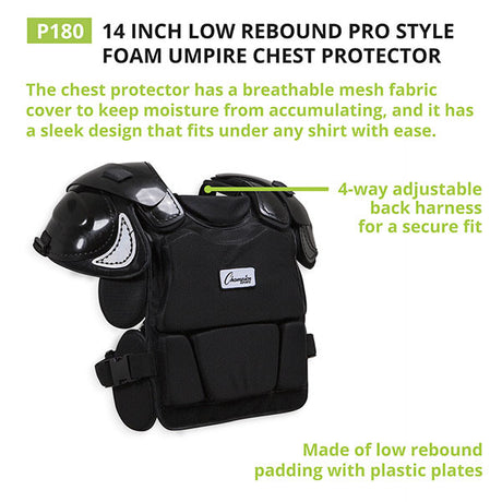 Champion Sports PRO STYLE LOW REBOUND FOAM CHEST PROTECTOR 16"