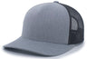Pacific Headwear 5 - Panel Trucker Snapback Cap 105C HEATHER GREY/LT CHARCOAL OS