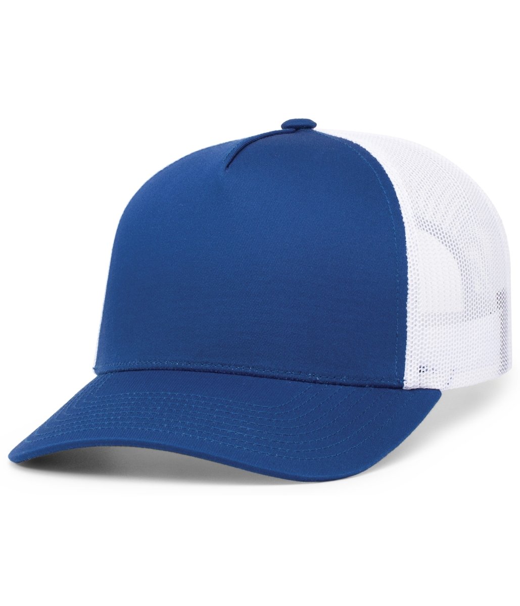 Pacific Headwear 5 - Panel Trucker Snapback Cap 105C ROYAL/WHITE/ROYAL OS