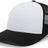 Pacific Headwear 5 - Panel Trucker Snapback Cap 105C WHITE/BLACK/BLACK OS